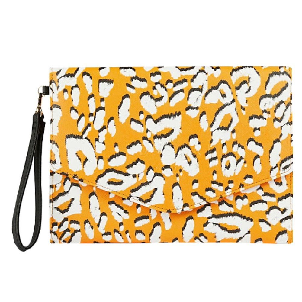 Ted Baker Leopard Saffiano Leather Envelope Pouch